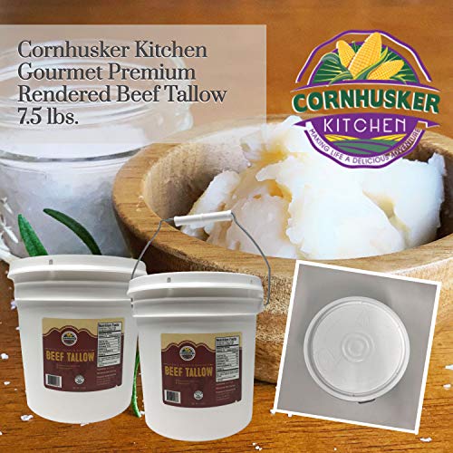 Cornhusker Kitchen Grass Fed Beef Tallow, 7.5 Lbs (Beef Tallow)