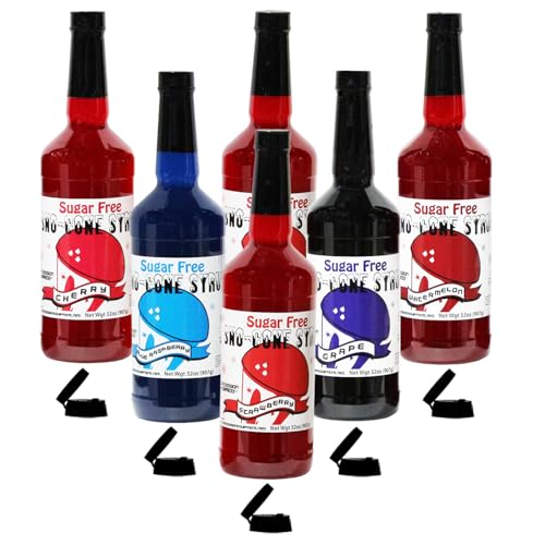 Sugar-Free-Sno-Cone Syrup 32oz Six pack- (Choose Your Own)