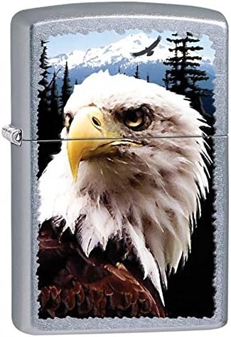 Zippo Eagles Dare Pocket Lighter - Refillable Flip-Top Windproof Lighters - Fierce Soaring Eagle Patriotic Design Pocket Lighters - Luxury Metal Lighter Made in USA