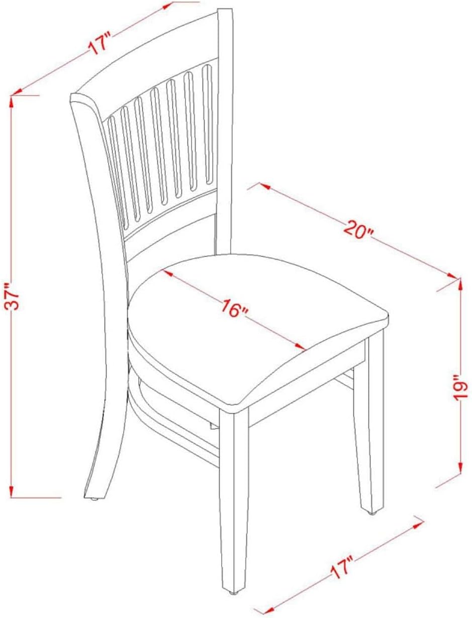 East West Furniture VAC-OAK-C Vancouver Dining Chairs - Linen Fabric Upholstered Wood Chairs, Set of 2, Oak