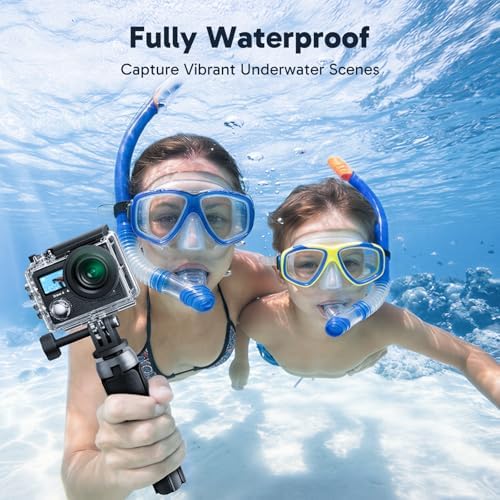 AKASO Brave 4 Action Camera 4K30 Ultra Hd Waterproof Underwater Camera | 20MP EIS WiFi Remote Control 170° FOV 5X Zoom Sport Camera for Snorkel