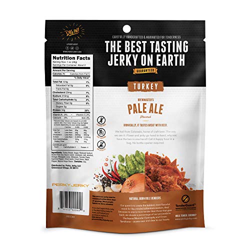 Perky Jerky Original Turkey Jerky, Low Sodium - 10g Protein per Serving - Low Fat - 100% U.S. Sourced - Tender Texture and Bold Flavor, 2.2 Ounce (Pack of 12)