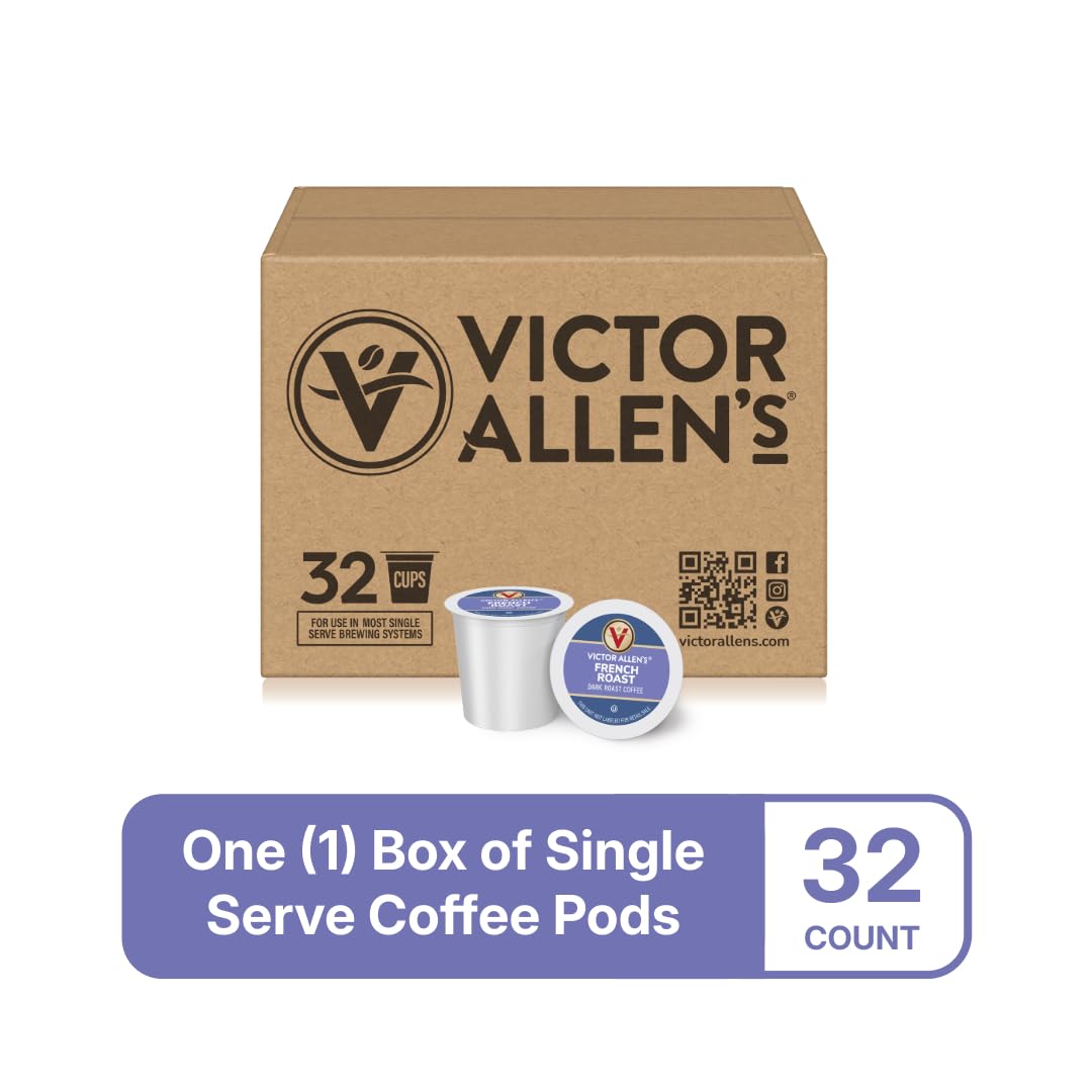 Victor Allen's Coffee Donut Shop Blend, Medium Roast, 80 Count, Single Serve Coffee Pods for Keurig K-Cup Brewers | 100% Arabica beans, Compatible with all K-Cup brewers, Kosher-OU (Pareve), 90-150mg caffeine per serving