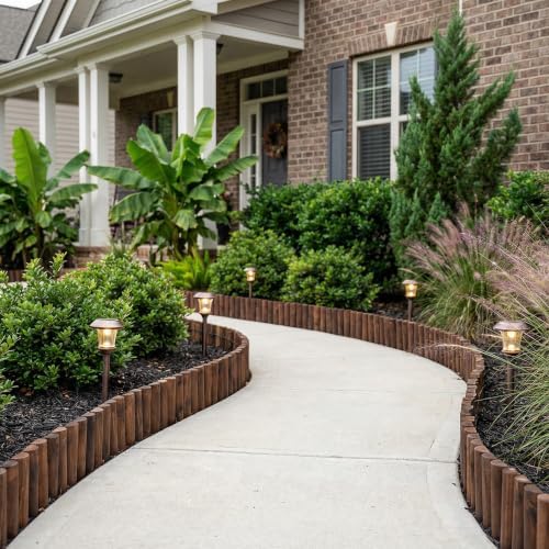 WORTH Wooden Edging for Landscaping, Flexible Garden Lawn Border 8" x 42"