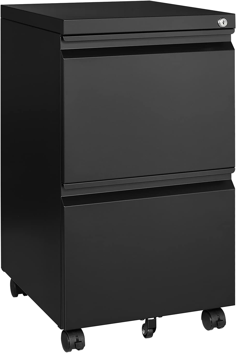 MIIIKO 3 Drawer File Cabinet with Lock, Metal Lateral Rolling Printer Stand Filing Cabinets for Home Office Storage,A4, Letter,File Folders(White)