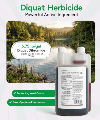 Alligare Diquat Herbicide to Control Bluegrass, Duckweed, Hydrilla & More - Glyphosate Alternative, Fast-Acting Non-Selective Liquid Weed Killer for Aquatic & Landscape Use - 2.5 Gallon