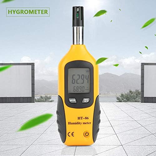HT-86 Digital Thermometer Hygrometer Portable Hygrometer Thermometer Humidity 6.9 x 2in Wet Bulb/Dew Point Temperature Meter Humidity Meters