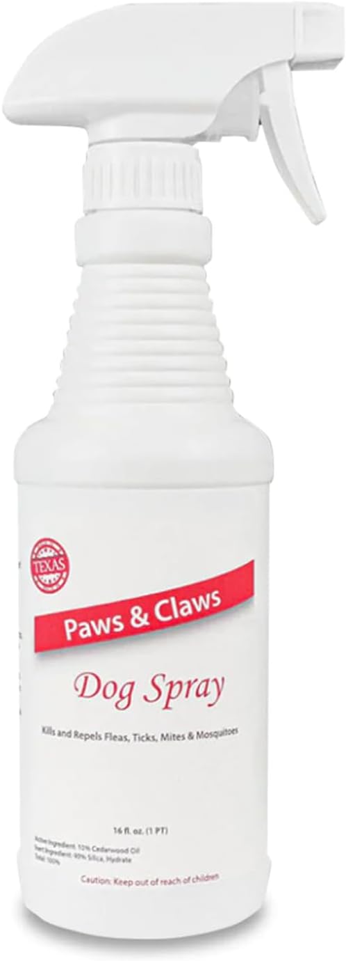 Paws and Claws Pet Spray - Natural Flea and Tick Repellent with Cedar Oil - Effective and Safe Pest Control for Dogs and Cats, Helps Repels Fleas, Ticks, and Mites, Pet Friendly (1 Gallon)