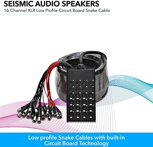Seismic Audio Speakers 16 Channel Low Profile XLR Send Circuit Board Snake Cable, XLR Splitter Cable, 100 Feet