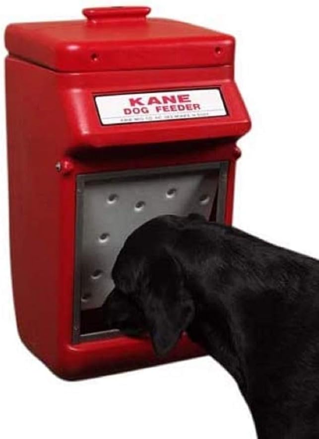 KDF Wall Mount Auto-Shut Dog Feeder, 25 lb Capacity, Bulk Pet Food Dispenser