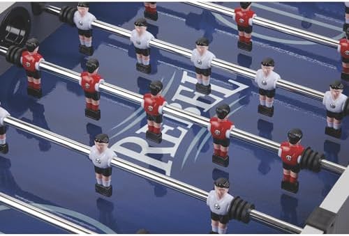 Fat Cat Rebel 4.5 Foot Foosball Table, Soccer Table Game with Quick Snap Rods, Blue Playing Field, Abacus Scoring, Includes 4 Foosball Balls