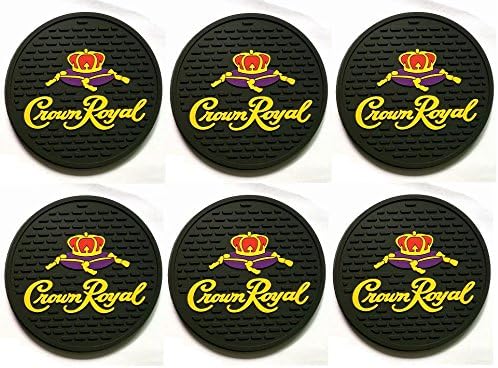 Crown Royal Black Canadian Whisky Bar Coasters Spill Mats Set of 6