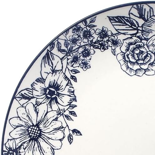 Pfaltzgraff Gabriela Blue 16-Piece Dinnerware Set, Service for 4, Durable Stoneware Plates, Bowls, and Mugs with Elegant Blue Pattern, Dishwasher Safe