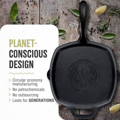 Victoria 10-Inch Cast Iron Skillet, Pre-Seasoned Cast-Iron Frying Pan with Long Handle, Made in Colombia | Pan with Long Handle, Made in Colombia