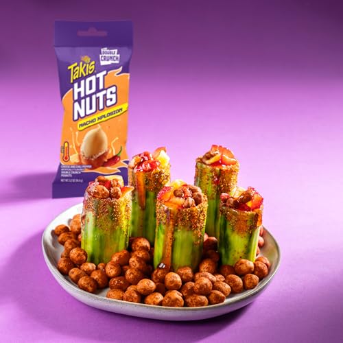 Takis Fuego Hot Nuts 12 pc / 3.2 oz Snack Size Box, Hot Chili Pepper & Lime Flavored Extreme Spicy Double-Crunch Peanuts