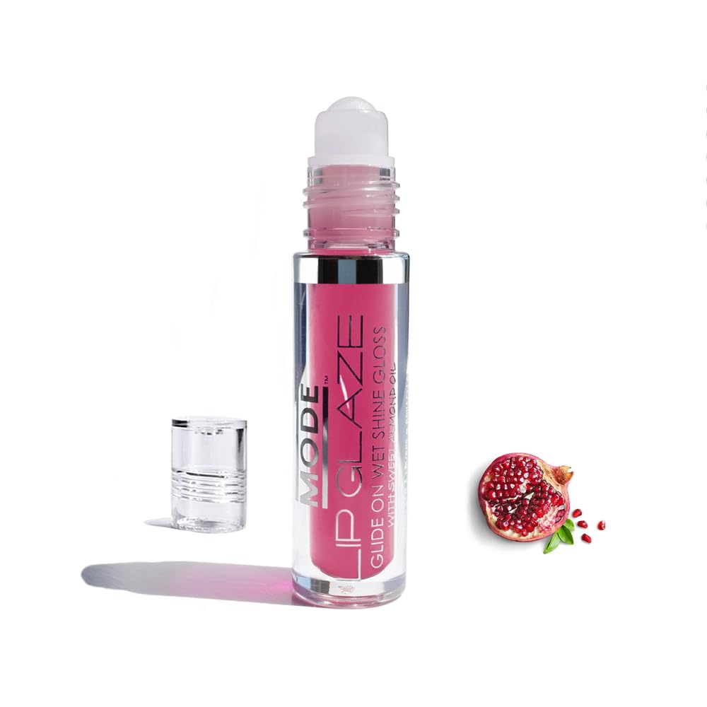 MODE Lip Glaze Cotton Candy Flavored Lip Gloss, Hydrating Sheer Wet Shine, Skincare Fruit Oils