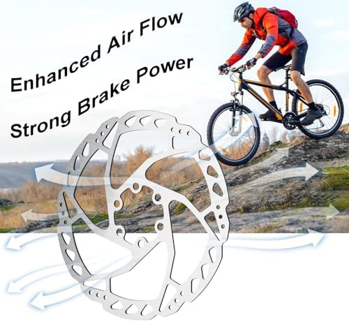 Bike Disc Brake Rotor Kit, 180mm Disc Brakes Rotors with 12 Bolts l.It fit in Many Brands of Disc Brake Caliper and Match for MTB, Road Bike, E-Bike