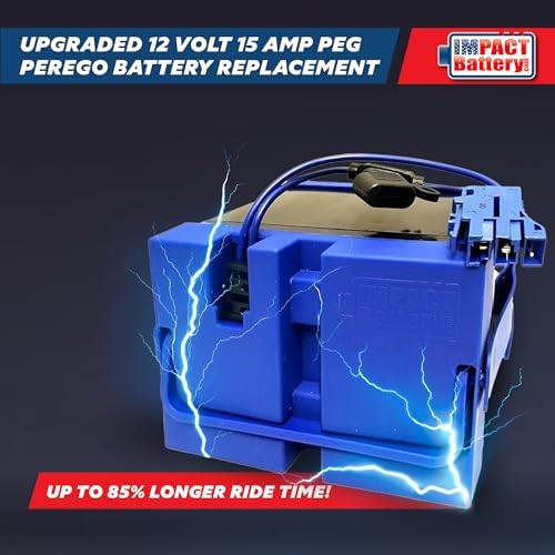 Impact 12V 15 Amp Battery Upgrade for Peg Perego John Deere Tractor Ride-on-Toys | Gator and Gauncho | Replace 12-Volt 12 Ah for Kids Tractor