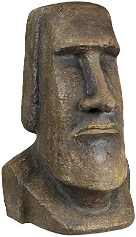 Design Toscano Easter Island Ahu Akivi Moai Monolith Garden Statue, Extra Large, 32 Inch, Cast Stone Resin, Grey Stone