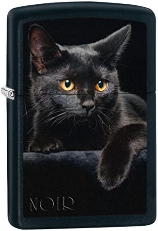 Zippo Lighter: Black Cat - Black Matte 76491
