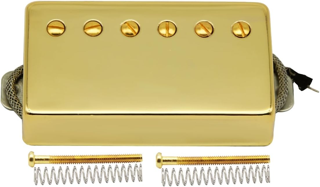 FLEOR Alnico5 Guitar Humbucker Pickup Set Chrome Bridge & Neck Pickups Compatible with LP style Guitar Part