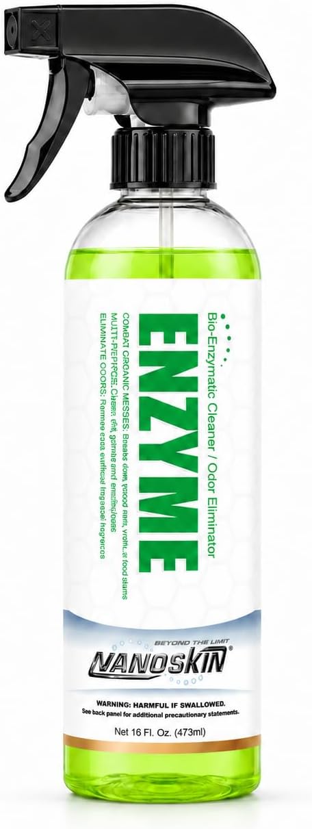 Nanoskin ENZYME Bio-Enzymatic Cleaner & Odor Eliminator 1 Gallon - Fragrance-Free Multi-Surface Cleaner for Organic Stains, Pet Accidents, Food Spills, Light Grease & Grime | Auto, Kitchen & Bath