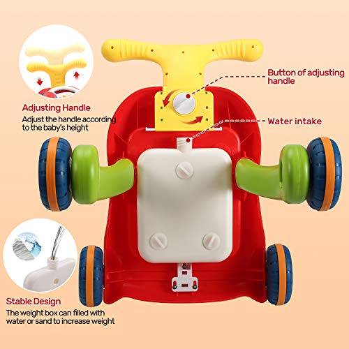 CUTE STONE Sit to Stand Learning Walker, 2 in 1 Baby Push Walker, Early Educational Child Activity Center, Multifunctional Removable Play Panel