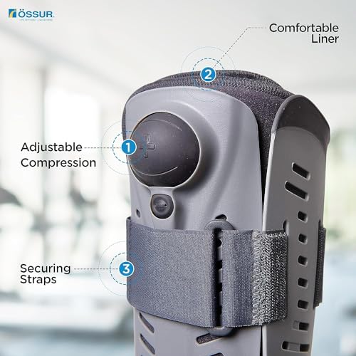 Ossur Rebound Air Walker Boot with Compression Adjustable Comfortable Straps & Air Pump Rocker Bottom | For Ankle Sprains, Stable Fractures, Tendon Sprains & Post-Operative Rehab | (Low Top, Small)