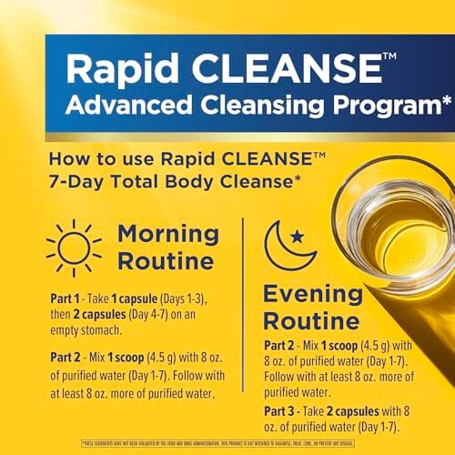Renew Life Rapid Total Body Cleanse | 7 Day Program | Supports Regularity | Advanced Formula | Vegetarian, Dairy, and Gluten Free Supplement