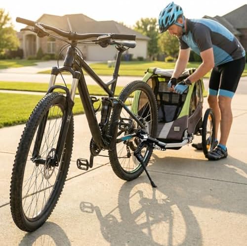 Bike Trailer Hitch Coupler Bicycle: Heavy Duty Attachment Linker, Universal Ebike Adapter for Child Cargo Cart