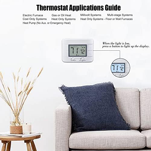 Aowel 2 Heat/ 2 Cool Non-Programmable Thermostat for Conventional System