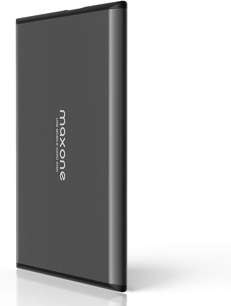 Maxone 1TB Ultra Slim Portable External Hard Drive HDD USB 3.0 Compatible | with PC, Laptop, Charcoal Grey