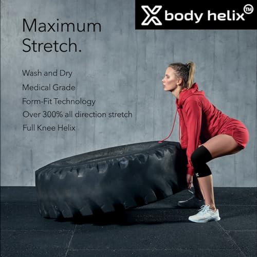 Full Knee Compression Sleeve for Knee Pain Relief - Arthritis, Meniscus, Swelling, ACL, Sprains - Knee Sleeve for Women and Men (Black, Large)