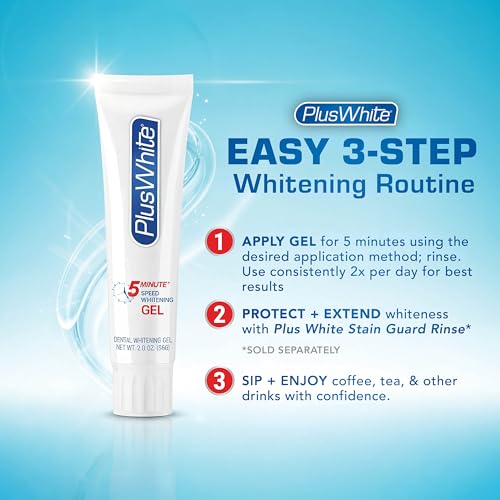 Plus White Speed Whitening Gel, 5 MinuteTeeth Whitening (2 oz) | Professional Grade, Dentist Approved Hydrogen Peroxide Ingredient, Removes Stains Fast, At Home Teeth Whitening Gel Treatment