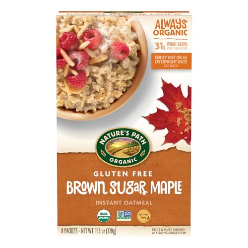 Natures Path, Oatmeal Brown Sugar Maple Gluten Free 8 Count Organic, 11.3 Ounce