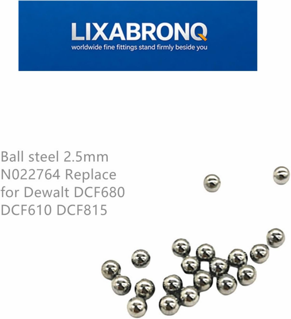 Ball Steel 2.5mm Replacement for Dewalt DCF680 DCF610 DCF815 DCF610S2 | DCF680N1 DCF610S2-AR DCF610S2-B2 DCF680N2 DWHT66719 DCF815S2 Impact Driver &