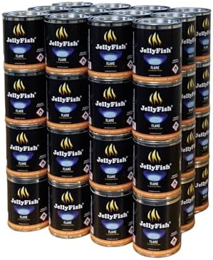 Real JellyFish Flame Premium Gel Fuel 48 Cans Indoor or Outdoor Made in USA 13oz