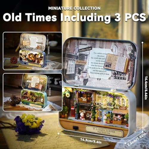 Flever Dollhouse Miniature DIY House Kit Creative Room with Furniture and Cover for Romantic Valentine's Gift(Happy Corner)
