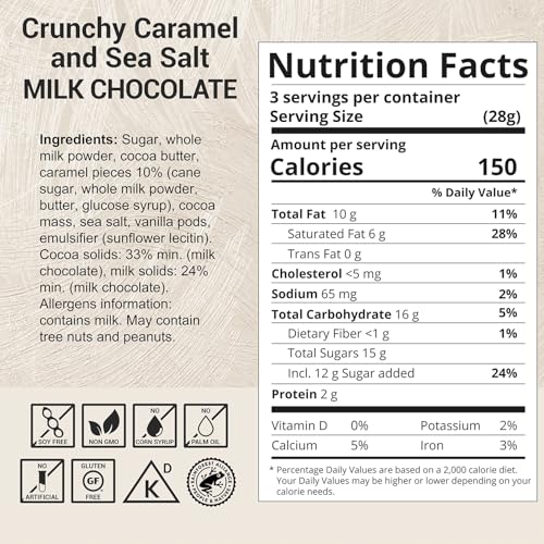 MilkBoy Swiss Chocolates Milk Chocolate Bars, Caramel Salt - 3 oz, 5 Pack | Premium gourmet treat with crunchy caramel and sea salt. Gluten free. Non-GMO. Kosher. Crafted in Switzerland.