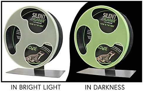 Exotic Nutrition Silent Runner Glow Wheel - 12" Regular - Silent, Fast, Durable Exercise Wheel - Sugar Gliders, Hamsters, Female Rats