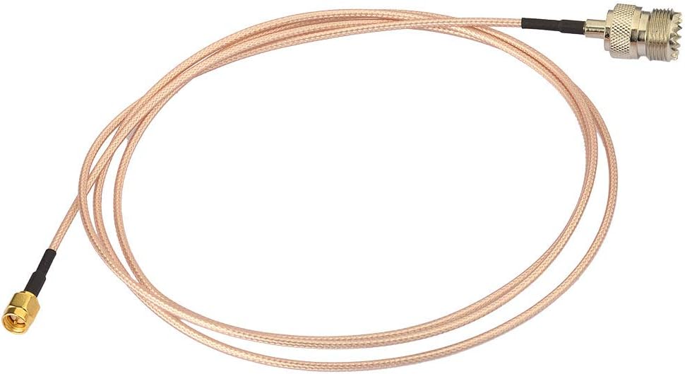 Superbat Coax UHF Female SO-239 to SMA Female Adapter Extension Cable RG316 12" for Baofeng CB Radio Handheld Walkie Talkie 2pcs