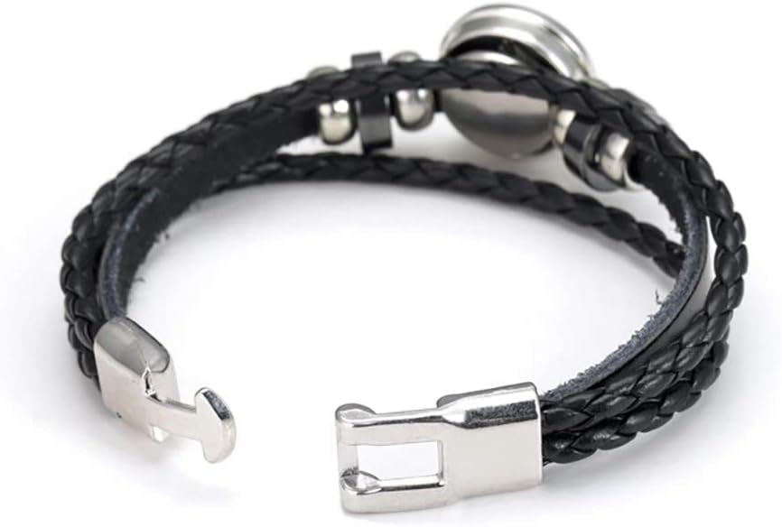 Wedarego Nicaragua Flag Braided Bracelet Leather Chain Crystal Wristband Souvenir,Fashion Handmade Bracelet For Man & Woman Special Day's Gift