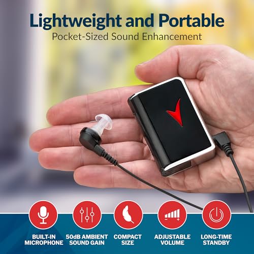 Personal Sound Amplifier - Audio Hearing Amplifier Device and Voice Enhancer Device for Sound Gain of 50dB, Up to 100 Feet Away