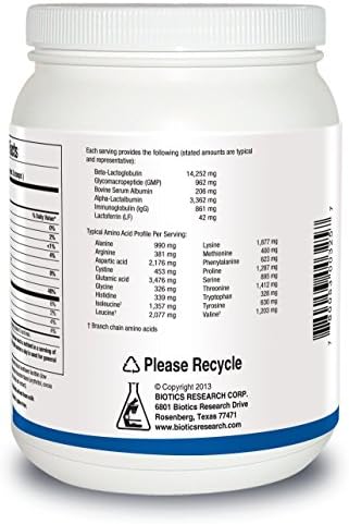 BIOTICS RESEARCH WHEY Protein Isolate Unflavored 20 Grams - Undenatured Non-GMO Delicious Protein Powder -Supports Muscle Growth, Energy, High Immune Factors (IgG, Lactoferrin),Sugar-Free,20 Servings