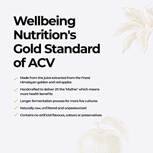 Wellbeing Nutrition Organic Apple Cider Vinegar - Raw, Unfiltered, Unpasteurized - 500ml..