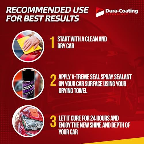 Dura-Coating Technology X-Treme Seal Spray Sealant - Liquid Wet Sealant Wax for Cars, 16oz Spray Bottle - Made in USA