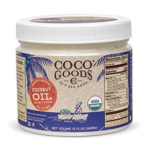 CocoGoodsCo Vietnam Single-Origin Organic Refined Coconut Oil (15 fl. oz) - Gluten-free, Non-GMO