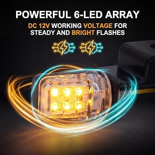 2PCS 12V Universal Motorcycle Mini Flowing LED Turn Signal Blinkers