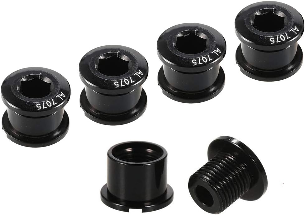 Saiper 10pcs M8 Single Bike Chainring Bolts 7075 Aluminum Alloy | Bicycle Crankset Nuts Chainwheel Screws Fit for Road, Mountain, BMX, MTB, Fixie