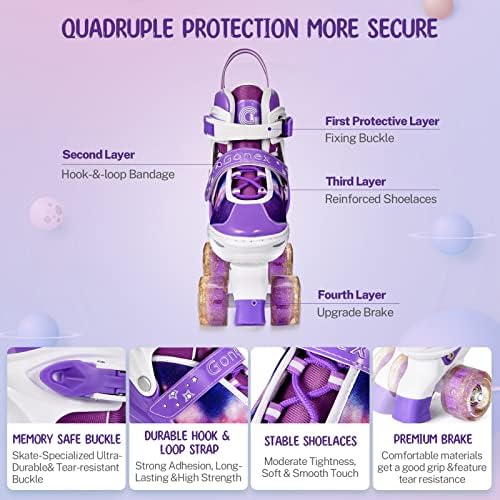 Gonex Roller Skates for Girls Kids Women with Light-Up Wheels
